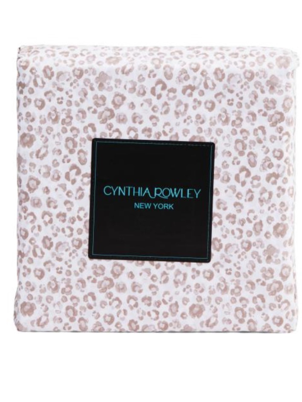 Cynthia Rowley Cream and Taupe Leopard Print Sheet Set
